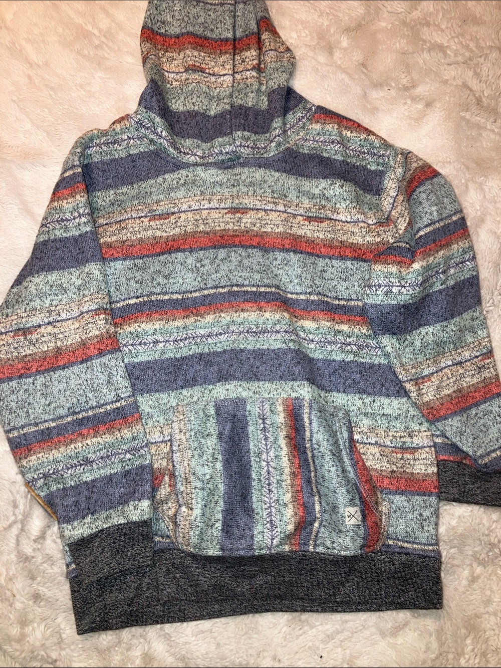 Men's Striped Hooded Pullover Sweater - Multicolor